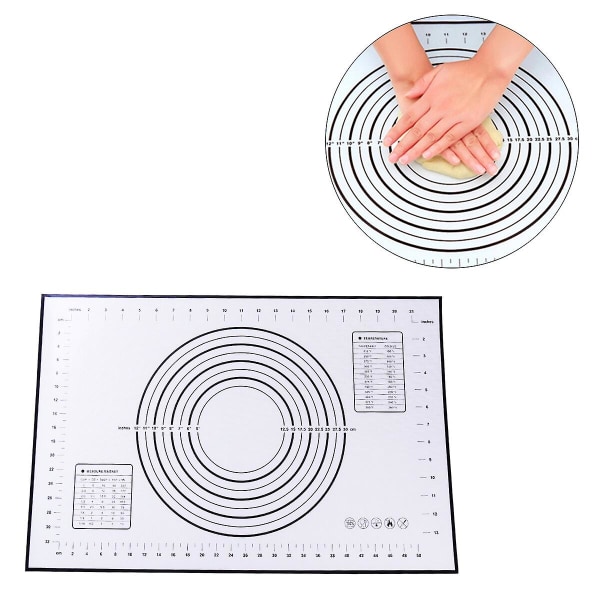 Pastry Mat 40 * 60 Cm Silicone Baking Mat With Measurements Non Stick Non Pastry Rolling Mat (black)Black