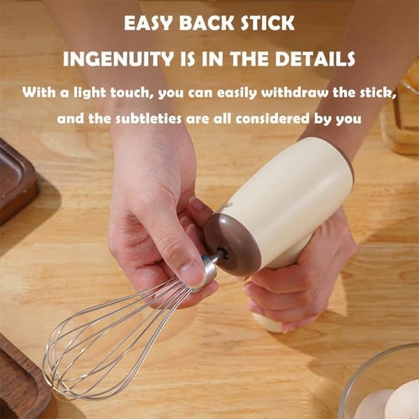 Wireless Electric Household Mixer - USB Rechargeable Egg Beater - Lightweight - Portable