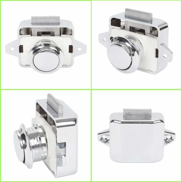 Push Button for RV - Lock Latch Door Closer Cabinet Knob for RV Motorhome Caravan 5pcs Silver