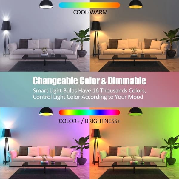 3-pack smart bulbs, light-shaped smart LED bulbs Di, remote control, E12 base 3.5W bulbs, 6500K