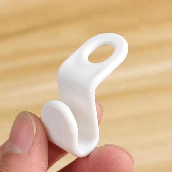 20-pack Hanger Hooks Space-Saving Plastic Wardrobe Organizers for Storage and Travel, White 20-pack