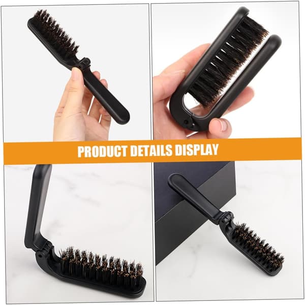 Men's Brush for Curly Hair Beard Brush Comb Foldable Pocket Barber Tool