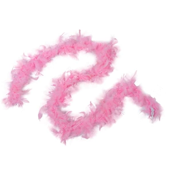 Lyserød fluffy fjerboa håndlavet dekoration 2 meter lang