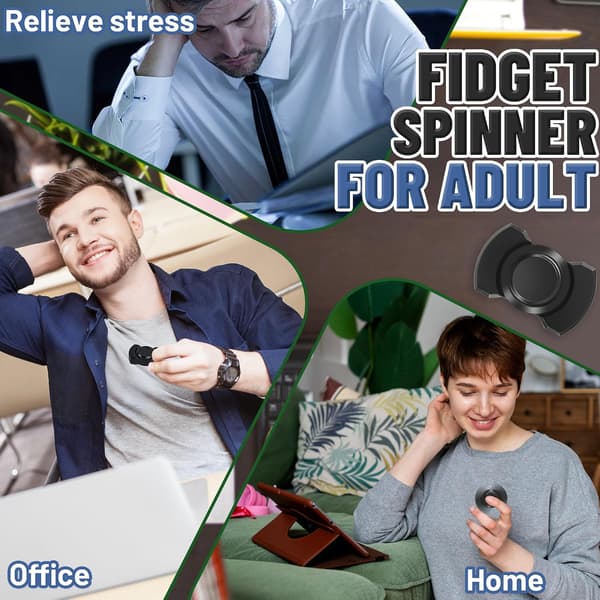 3-i-1 Fidget Spinner Legetøj til Voksne Metalskyder Klikker Spinner Magnetisk til Voksne Mænd Kontorlegetøj Stress Angstdæmpende ADHD Magnet EDC