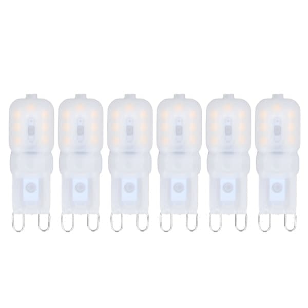 6 pcs G9 LED Bulbs Dimmable 3W Energy Saving 360 Degree Light Source for Ceiling Lamps and Ceiling Fixtures Warm White 220-240V