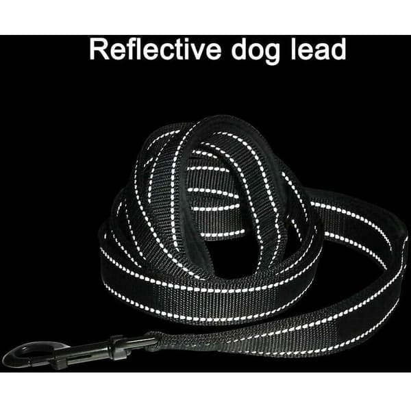 Long Dog Leash for Large Dogs, 5 ft Thick Nylon Leash with Double Handles and 2 Padded Handles