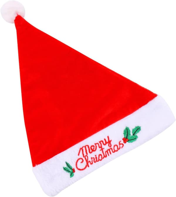 Varm Jul Tykk Hodeplagg Hvit Pelsbrodert Skjerm for Julefester Cosplay Tilbehør Bokstav