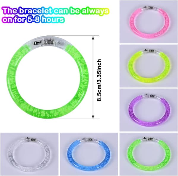 16 stk. LED-armbåndssæt, selvlysende LED-armbånd, festtilbehør, selvlysende tilbehør til børn og voksne