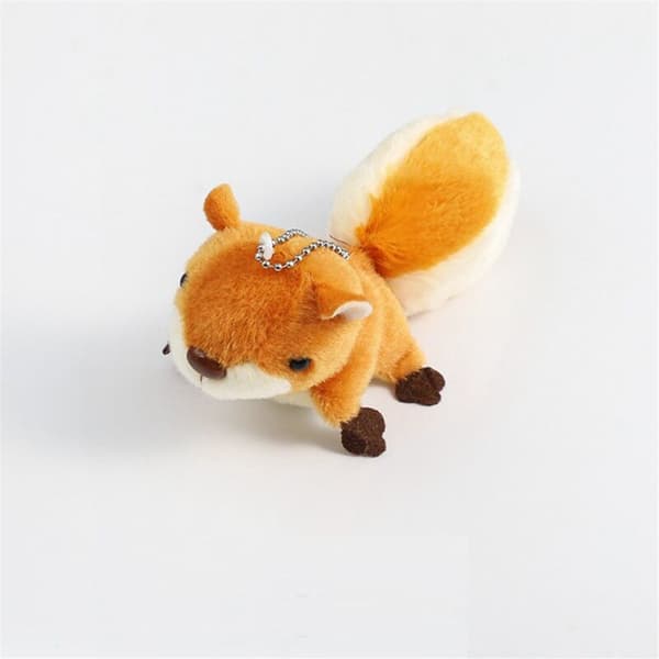 A Cute Mini Squirrel Plush Doll Pendant Decoration Keychain Keyring Oversized Tail Squirrel Birthday Gift