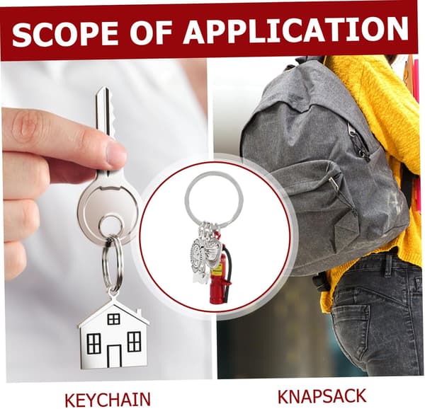 Firefighter Keychain with Fire Extinguisher and Helmet Charms Durable Appreciation Symbols