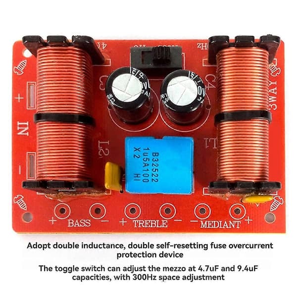 For HiFi High Fidelity Home Speaker Crossover 3-Way Frequency Divider for Audio System
