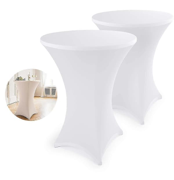 Eleganta antracit stretchovertræk til barborde, bistroborde, hvid, 80, 2-pak Hvid 80 2 sæt White 80   2 Set