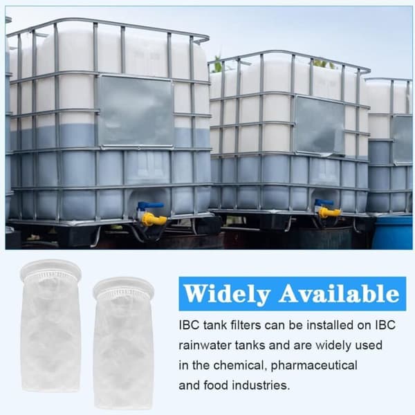 2 stk. Nylon IBC-filter, IBC-regnvandstankfilter Vaskbart IBC-erstatningsfilter Nylonlågfilter - IBC-tanklågbeslag (105 mm)