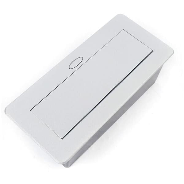 Retractable recessed socket with 3 outlets for workbench, as table socket or floor socket for kitchen, office