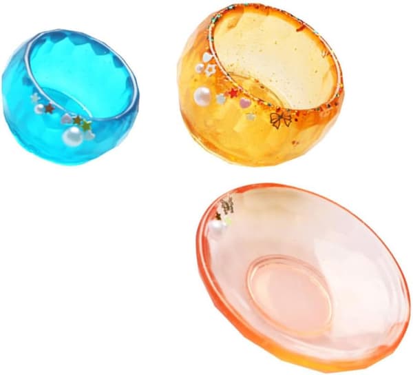 3 stk DIY silikonformer for skåler og fat for håndstøpt krystallharpiks