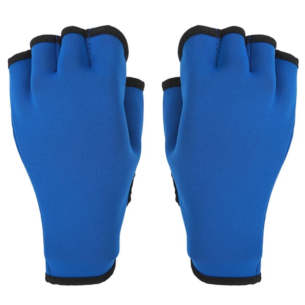 Svømmehandsker Webbed Prevent Slip Fingerløse neopren vandhandsker til vandmodstandstræning Blå L