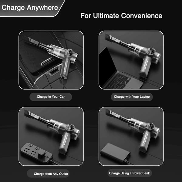 High Power Mini Car Vacuum Cleaner Large Battery Display Cordless Handheld Vacuum Cleaner for Deep Cleaning Needs