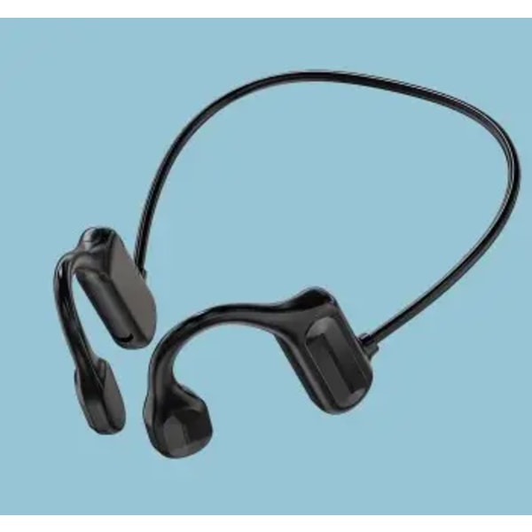 Open-Ear Bluetooth Sport Hörlurar - Bone Conduction Trådlösa hörlurar - Svetttäta för löpning och träning, med Sticker Pack (svart）