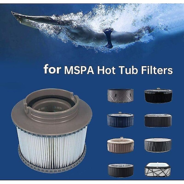 Pakke med 4 udskiftningsfiltre Kompatibel med Mspa Fd2089 Kompatibel med patronpumper Kompatibel med alle nuværende Mspa Spas