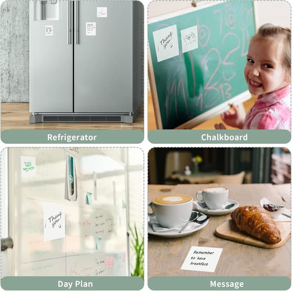 150 ark klare sticky notes, 3 størrelser gennemsigtige (vandtætte)