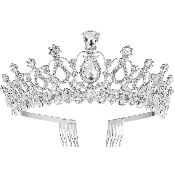 Bryllupskrystall Hodebånd Krone Tiara Med Kam For Bryllup Bryllup Bursdagsfest