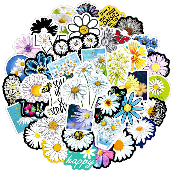 Vanntette Daisy Doodle-klistremerker