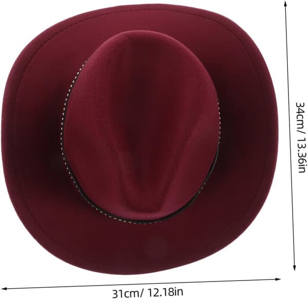 Western Cowboyhat til mænd og kvinder, kaffe, bredskygget jazzhat, stilfuldt etnisk design