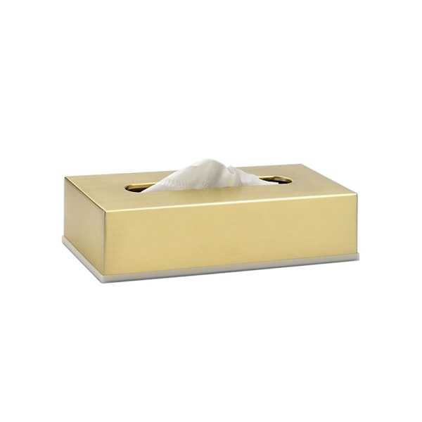304 Rustfritt Stål Vevboks Rektangulær Serviettholder Serviettdispenser for Bad Spisestue Hotell Hjem Kontor Dekor Gull
