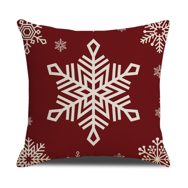 Julepudebetræk, rustikt pudebetræk af linned, rød og hvid, plaid, lænestol, juledekoration B 1PCS
