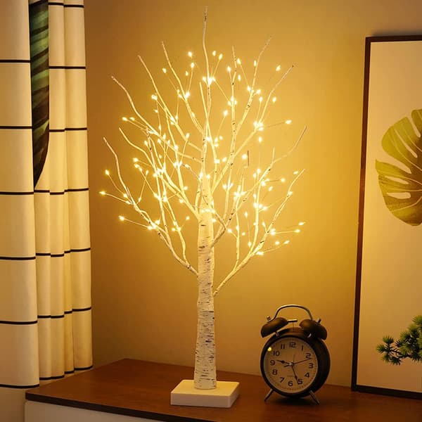 Birch Tree with Lights, 144 LED Lights, Tabletop Bonsai Tree, Artificial Tree for Wedding, Party, Indoor Gift