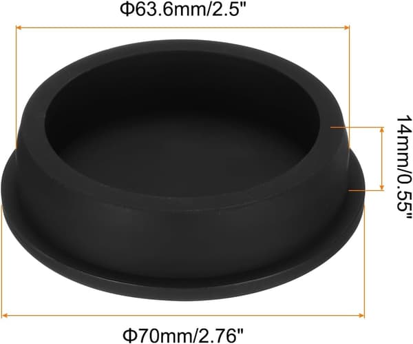 Højtemperatur silikoneprop monteringsdiameter 63,6 mm/2,5\" sort firkantet size_name 1M/3.3Ft
