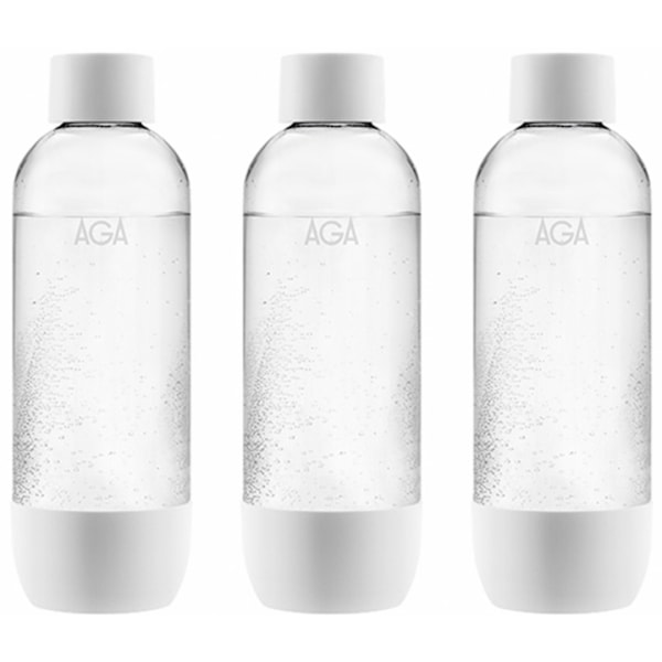 3-pakning AGA AQVIA PET-flaske, 1L (Hvit)