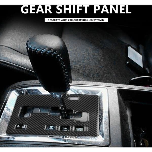 For Dodge Challenger 2008-2014 Car Accessories Carbon Fiber Gear Shift Panel Decal, Black