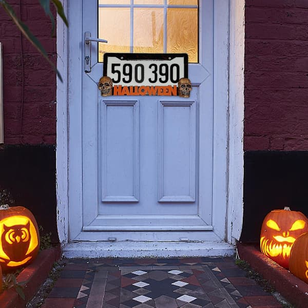 Dødninghode Bilskilt Dekor Halloween Dekorasjon Utsøkt Håndlaget Bilskiltrammedekorasjon