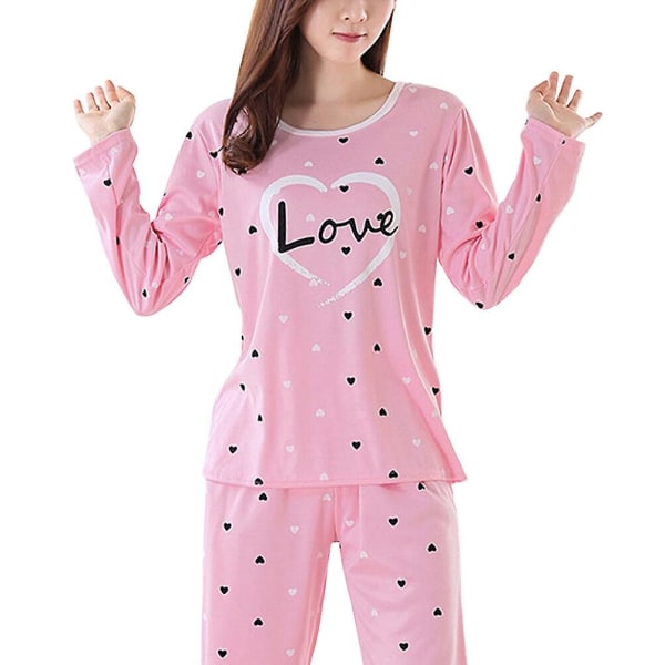 Sovkläder för flickor Höstpyjamas Flickor Set för flickor Höstpyjamas Kvinnor Hushållsnattkläder KostymRosaXXL Pink XXL