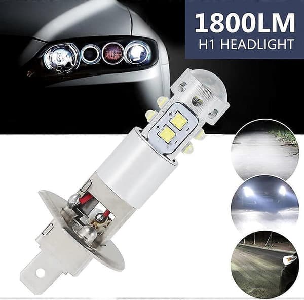 2 stk H1 LED-frontlyspærer Superlyse 6000K Hvite LED-tåkelyspærer Frontlykter