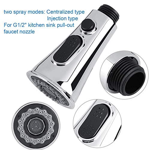 Kitchen Faucet with 2-Mode G1/2\" Sprayer, Replacement Head for Kitchen Faucet, Centered or Injection Sprayer.