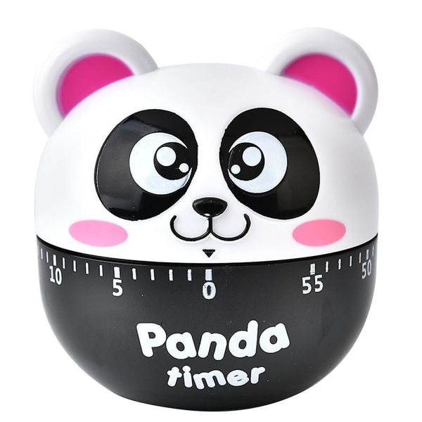 Bedårande Timer Creative Panda Formad Klocka Plast Student Time Manager Köksbakning Timer För Hom Pink 6.5X6.5X7CM