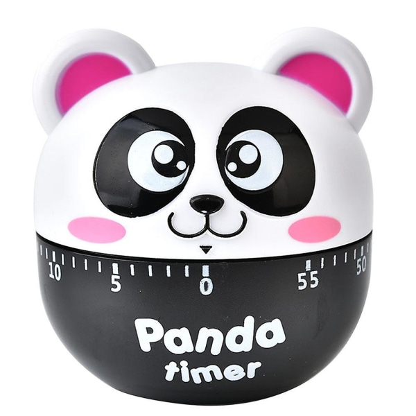 Søt Timer Kreativ Panda Formet Klokker Plast Student Tidshåndterer Kjøkken Baking Timer For Hjem Pink 6.5X6.5X7CM