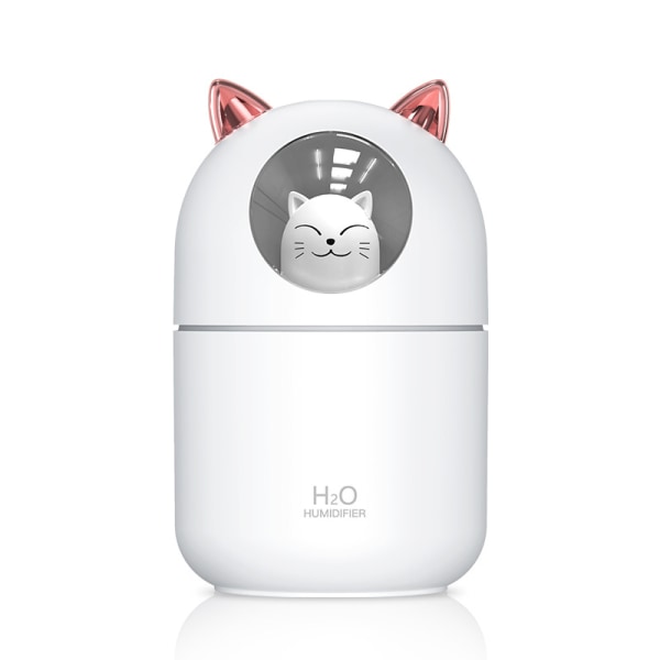 Cute Cat luftfuktare luftfuktare, rökelsemaskin, stor mängd dimma, tyst, automatisk power , anti-torkande luftfuktare (vit)