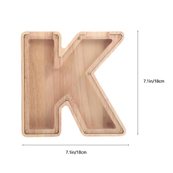 Træ Sparegris Dekorativ Mønt Opbevaringsboks Brevformet Opsparingsgryde Til Hjemmet 18x18cm 18x18cm