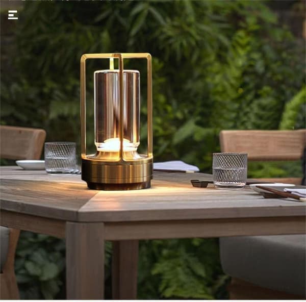 Creative Cross-Border Table Lamp, Luxury Charging Mood Light, Decorative Bedside Lamp, Portable Camping Lamp (Ho)