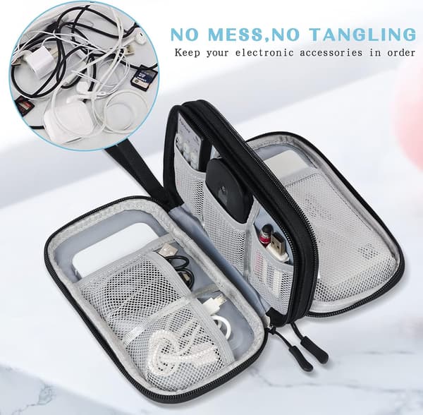 Elektronik tilbehør Organizer Veske Dobbeltlags Reise Kabel Organizer Veske