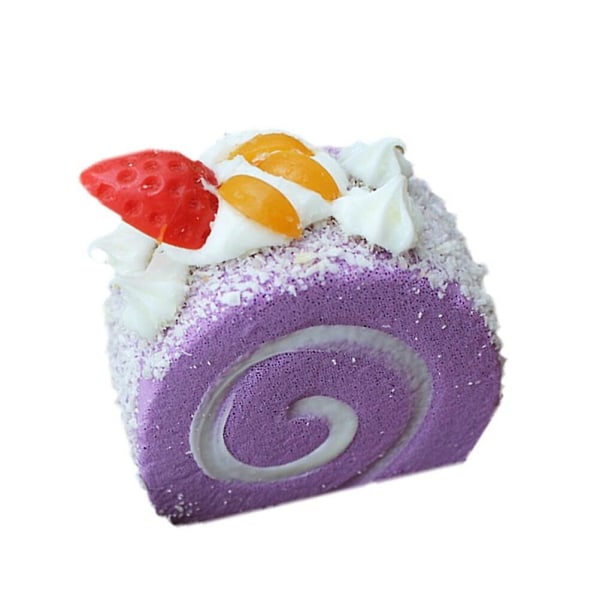 Kreativ konstgjord tårta Fake Simulering Realistisk Mat Imitation Faux Replica Strö tårta Bröd D Purple