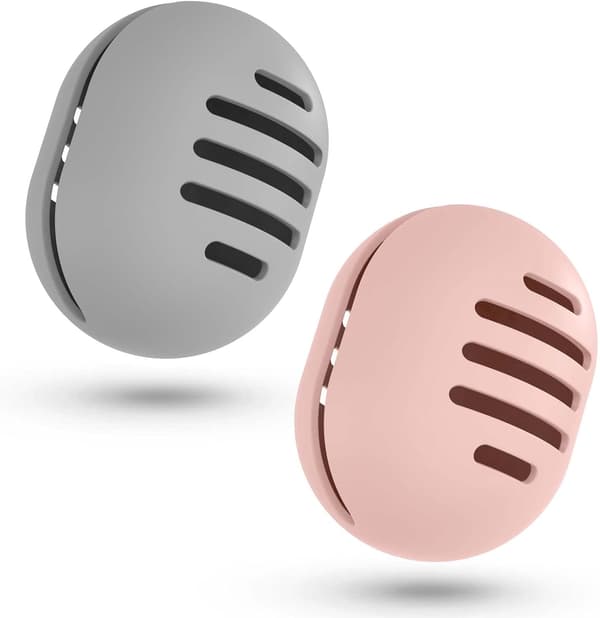Gris, Rose - 2-pak åndbare makeupsvamp holdere