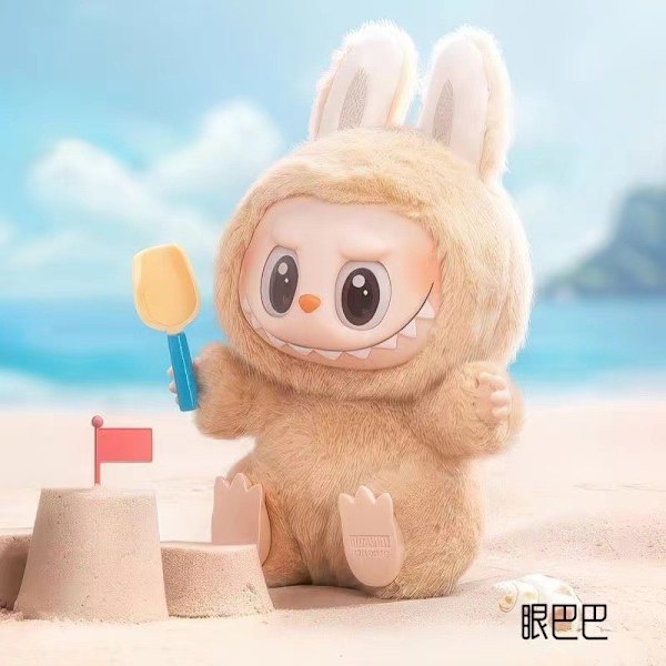 Labuba 1. generasjon Vinyl Ansikt Plysjdukke Macaron Bubble Serie Morsom Blind Box Grå Happy Bubu II Gray Happy Bubu II 17cm