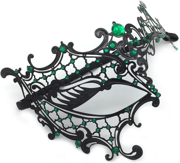 Venetiansk strass metall halvmask Halloween säsong