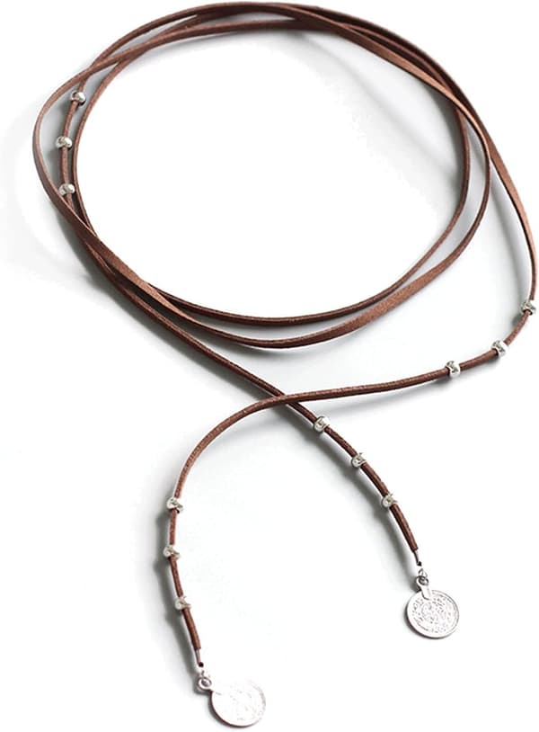 Halsband i sammet, rödbrun