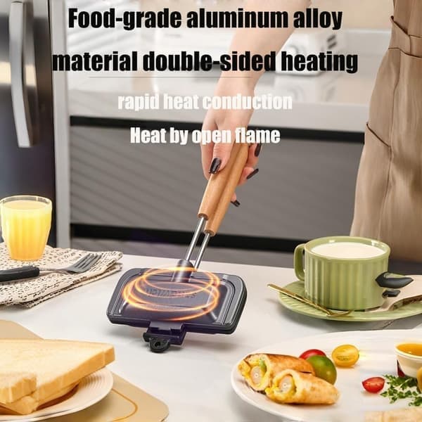 Pølselommemaker Japansk sandwichmaker Nonstick dobbeltsidig grillpanne Rask [Ho]