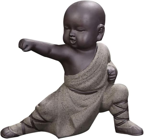 Mini Kung Fu Munk Ornament Buddha Statue Te Dyr Zen Have T